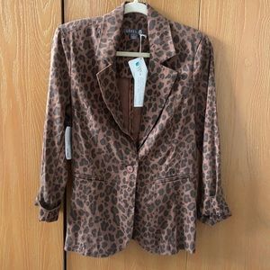 NWT! Level 99 Leopard Blazer, size small